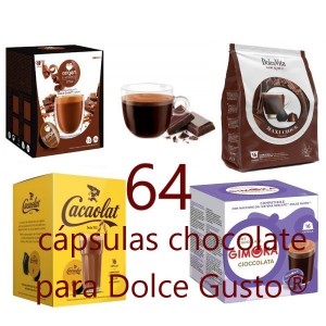 Pack Degustación Chocolate Compatibles Dolce Gusto®* 64 Cápsulas