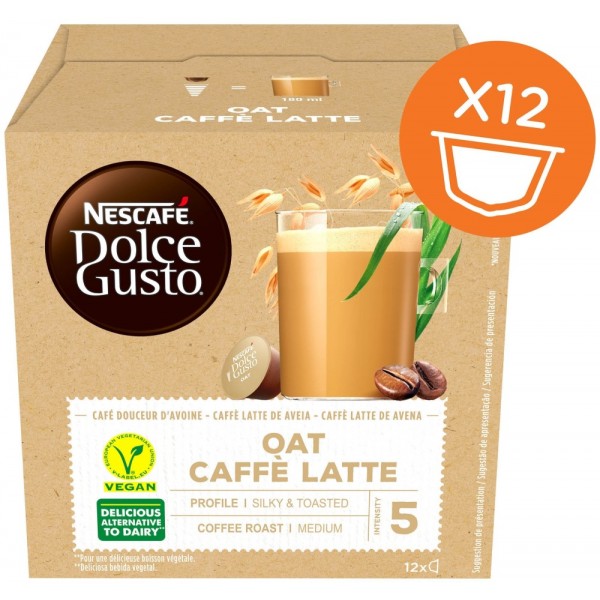 Oat Caffè Latte sin Lactosa, bebida de Avena 12 Cápsulas Nescafé