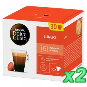 Pack Magnum 2 Lungo x 30 cápsulas Dolce Gusto