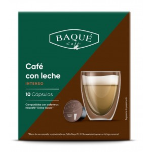 Café con Leche Intenso Baqué 10 cápsulas compatibles Dolce Gusto